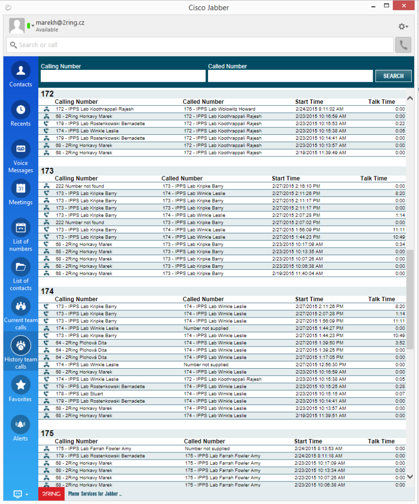 Call History View