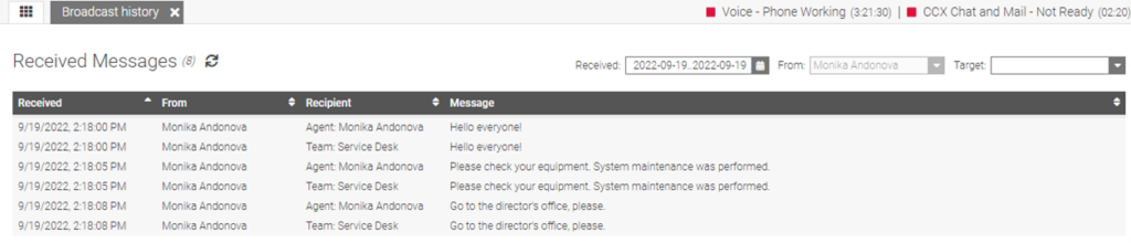 Message Broadcasts